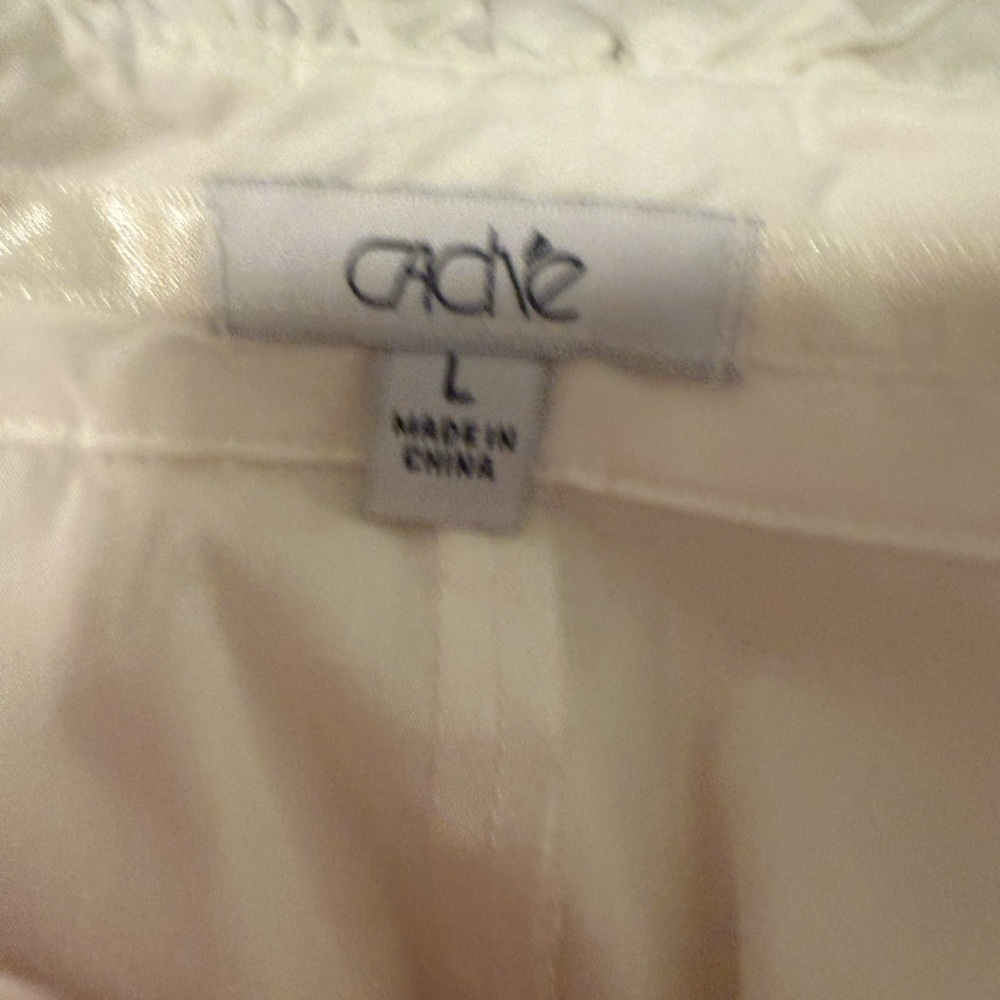Cache White Ruched Zip Jacket Large (Fits Like Me… - image 5